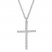 Diamond Cross Necklace 1/4 ct tw Round-cut 10K White Gold