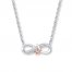 Infinity Necklace 1/20 ct tw Diamonds Sterling Silver/10K Gold