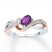 Amethyst Ring 1/15 ct tw Diamonds Sterling Silver/10K Gold