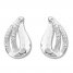 Diamond Textured Earrings 1/15 ct tw Round-cut Sterling Silver