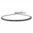 Black Diamond Bolo Bracelet 1 ct tw Round-cut Sterling Silver