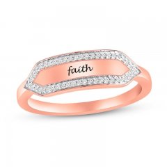 "Faith" Diamond Ring 1/10 ct tw Round-cut 10K Rose Gold