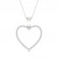 Diamond Heart Necklace 1/4 ct tw Round-Cut 10K White Gold 18"