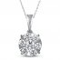 Diamond Necklace 1/4 ct tw Round-cut 10K White Gold