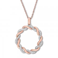 Diamond Circle Necklace 1/4 ct tw Round-cut 10K Two-Tone Gold