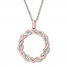 Diamond Circle Necklace 1/4 ct tw Round-cut 10K Two-Tone Gold