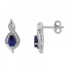 Lab-Created Sapphire Earrings Sterling Silver