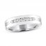 Leo Diamond Men's Wedding Band 1/3 ct tw Round 14K White Gold