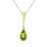 Peridot & Diamond Necklace Sterling Silver/10K Yellow Gold 18"