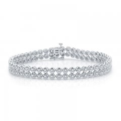 Diamond Bracelet 1 ct tw Round-Cut Sterling Silver 7.5"