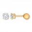 Young Teen Earrings Cubic Zirconia 14K Yellow Gold