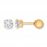 Young Teen Earrings Cubic Zirconia 14K Yellow Gold