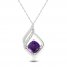 Amethyst & White Topaz Necklace Sterling Silver 18"