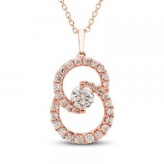 Encircled by Love Diamond Necklace 1 ct tw Round-cut 14K Rose Gold 18"