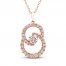 Encircled by Love Diamond Necklace 1 ct tw Round-cut 14K Rose Gold 18"