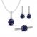 Blue/White Lab-Created Sapphire Gift Set Sterling Silver