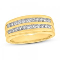 Men's Diamond Wedding Band 3/4 ct tw 10K Yellow Gold