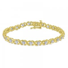 Diamond Fashion Bracelet 1/2 ct tw Round-cut 10K Yellow Gold 7"