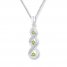 Peridot Necklace 1/15 ct tw Diamonds 10K White Gold