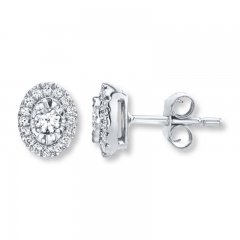 Diamond Earrings 1/4 ct tw Round-cut 10K White Gold