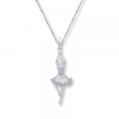 Ballerina Necklace 1/10 ct tw Diamonds Sterling Silver