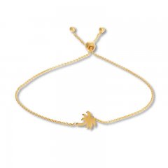 Palm Tree Bolo Bracelet 14K Yellow Gold