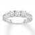 3-Stone Diamond Engagement Ring 3/4 ct tw Round 14K White Gold