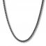 Box Chain Necklace Black Ion-Plated Stainless Steel 18"