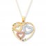 Heart Necklace 10K Tri-Tone Gold