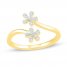 Diamond Flower Toe Ring 10K Yellow Gold