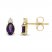 Amethyst & Diamond Earrings 1/20 ct tw 10K Yellow Gold