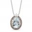 Le Vian Aquamarine Necklace 1-1/6 ct tw Diamonds 14K Vanilla Gold 18"