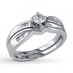 Diamond Bridal Set 1/3 Carat tw 10K White Gold