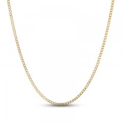 Men's Diamond Cut Curb Chain Necklace 14K Yellow Gold 22"