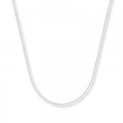 Cable Chain Necklace 14K White Gold 24" Length