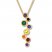 Lab-Created Gemstone Rainbow Necklace 10K Yellow Gold