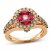 Le Vian Creme Brulee Ruby Ring 1 ct tw Diamonds 14K Strawberry Gold