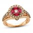 Le Vian Creme Brulee Ruby Ring 1 ct tw Diamonds 14K Strawberry Gold