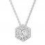 Leo Diamond Necklace 3/4 ct tw Round-cut 14K White Gold