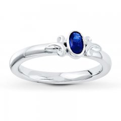 Stackable Ring Lab-Created Sapphire Sterling Silver