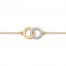 Interlocking Circles Bracelet with Diamonds 10K Yellow Gold