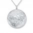 Round Floral Locket Sterling Silver