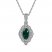 Lab-Created Emerald & White Lab-Created Sapphire Necklace Sterling Silver 18"