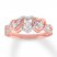 Diamond Heart Ring 1/4 ct tw Round-cut 10K Rose Gold