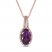 Amethyst & Diamond Necklace 1/8 ct tw 10K Rose Gold 18"