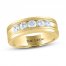 THE LEO Men's Diamond Wedding Band 1 ct tw Round-cut 14K Yellow Gold