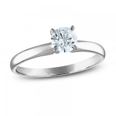 Diamond Solitaire Ring 1/3 carat Round-Cut 14K White Gold