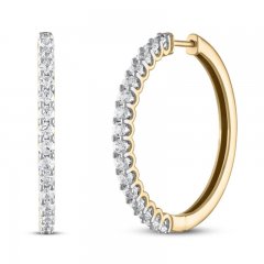 Diamond Hoop Earrings 2 ct tw 10K Yellow Gold