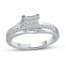 Diamond Engagement Ring 1/2 ct tw Princess/Round 10K White Gold