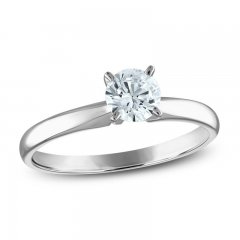 Diamond Solitaire Ring 3/4 ct Round-Cut 14K White Gold